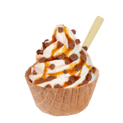 Sundae Extra Caramel Daim,Soft Ice Corner,Angelo,Good Choice;Small 3,35 - Large 3,85